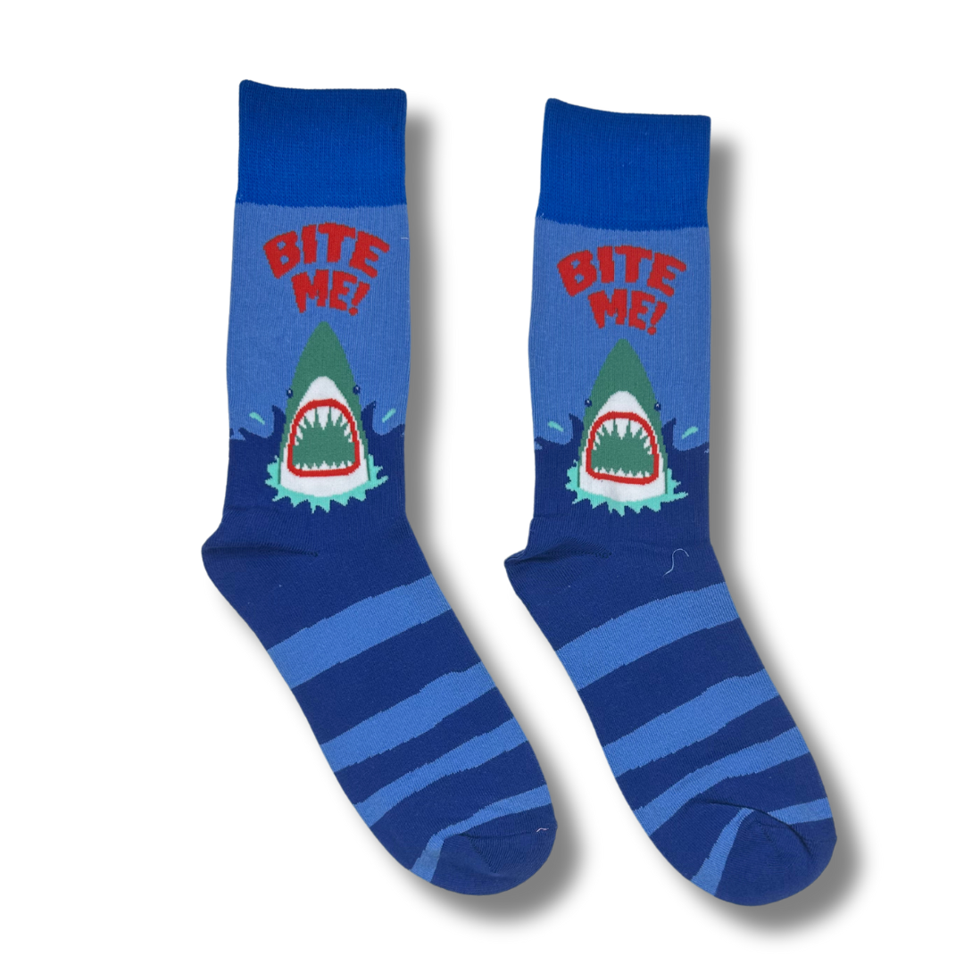 Kids Ages 10 - 18 Shark Bite Me Crew Single Sock