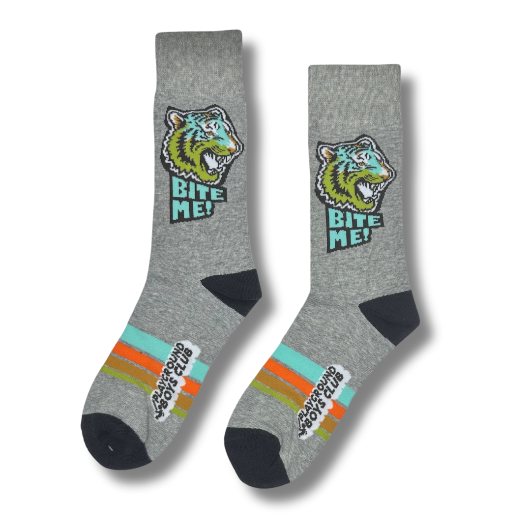 Kids Ages 10 - 18 Tiger Crew Single Sock