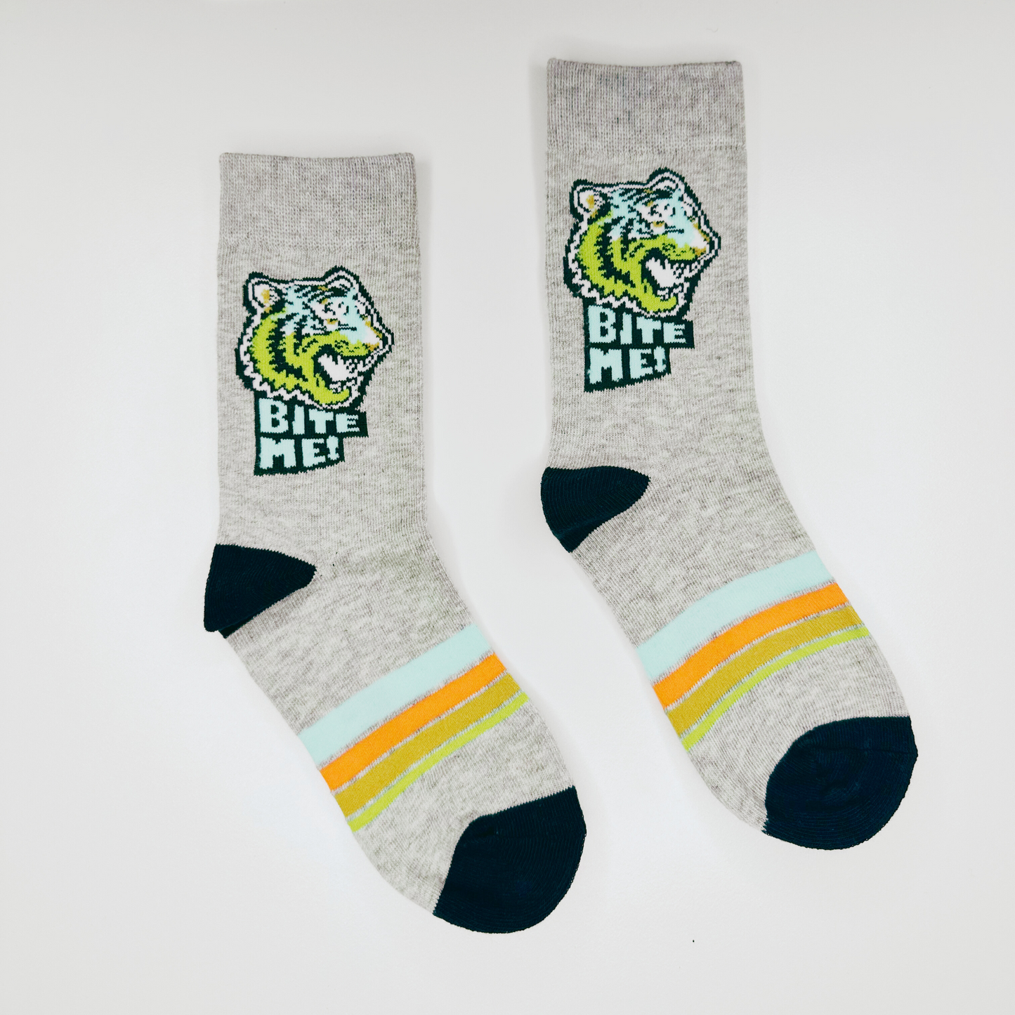 Kids Tiger Bite Me Crew Single Sock