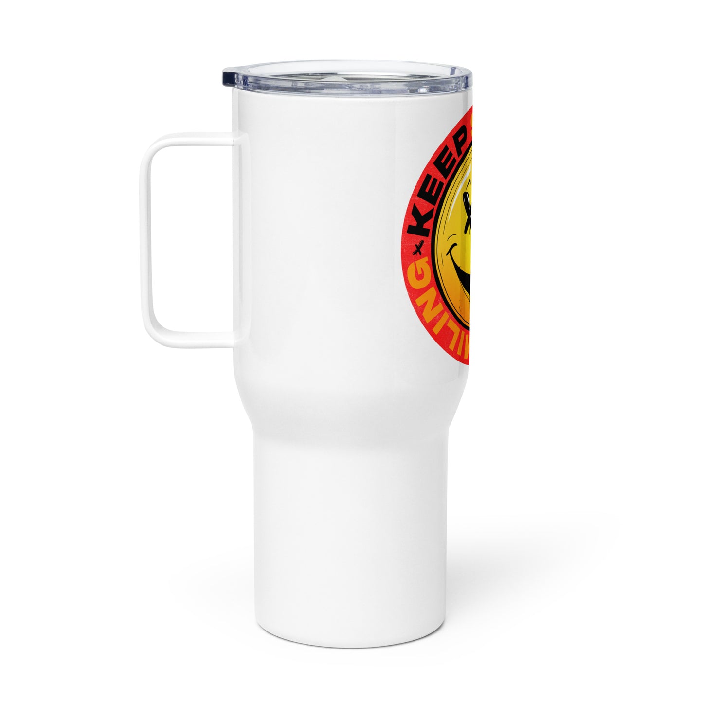 Travel mug with a handle