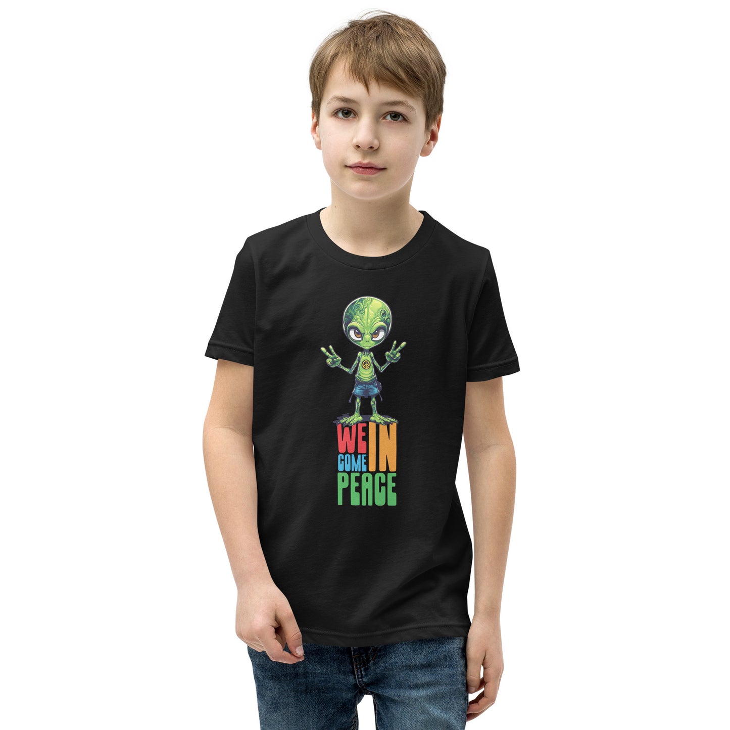 We come in peace Youth Short Sleeve T-Shirt