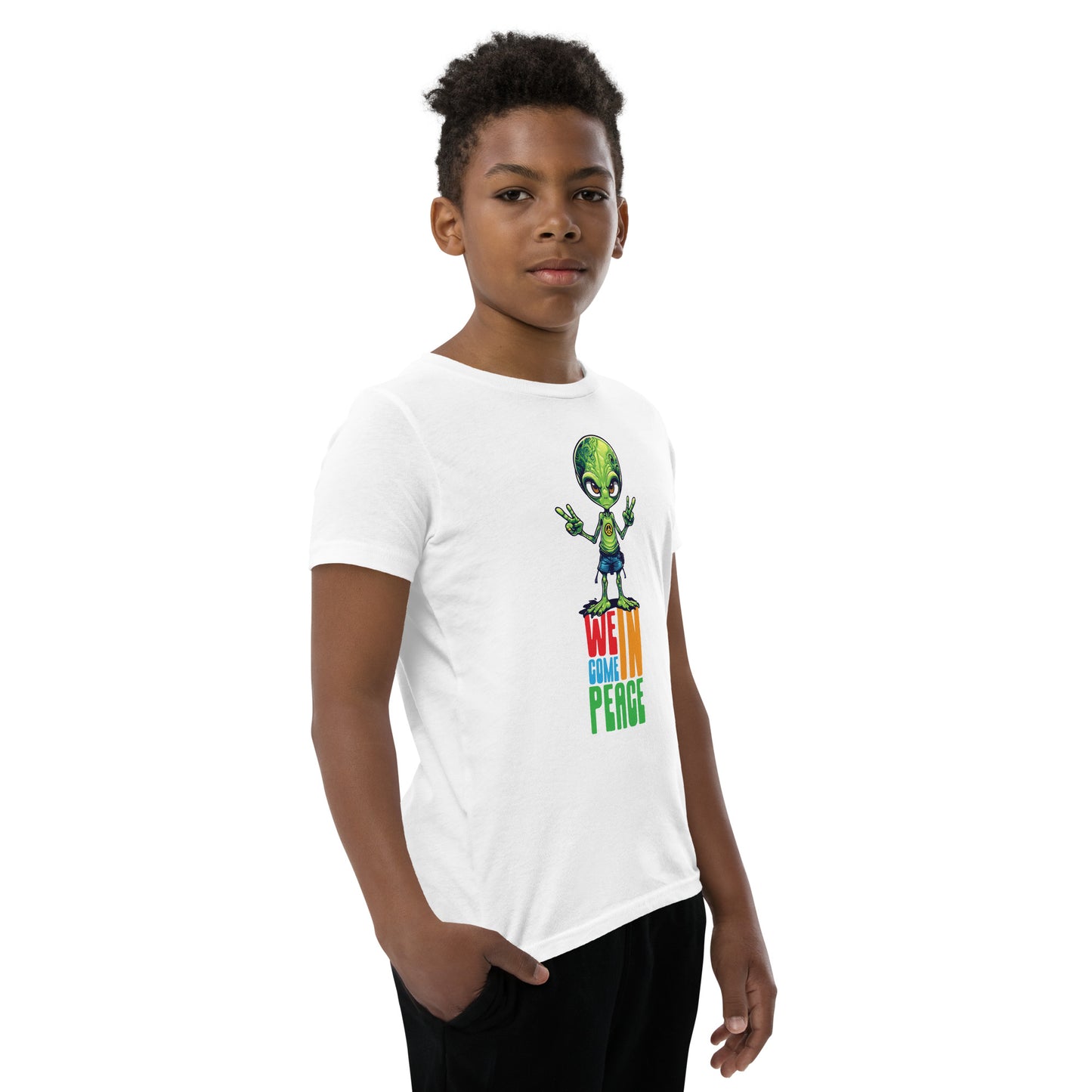 We come in peace Youth Short Sleeve T-Shirt